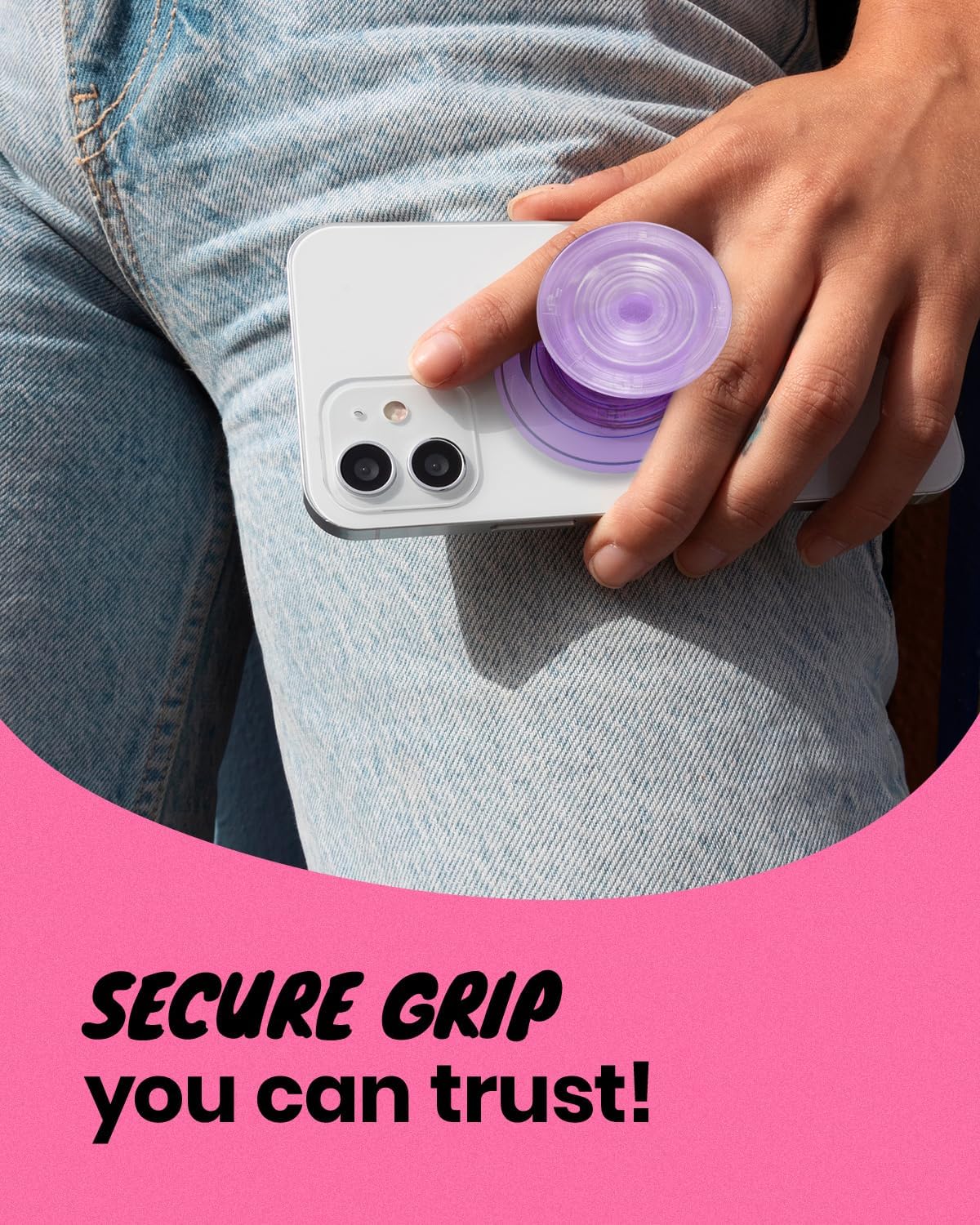 Compatible with Magsafe Ultra-Thin Collapsible Phone Grip – Sleek Magnetic Phone Holder for iPhone & Android, 360 Rotation, Wireless Charger Compatible, Durable & Portable (Violet)