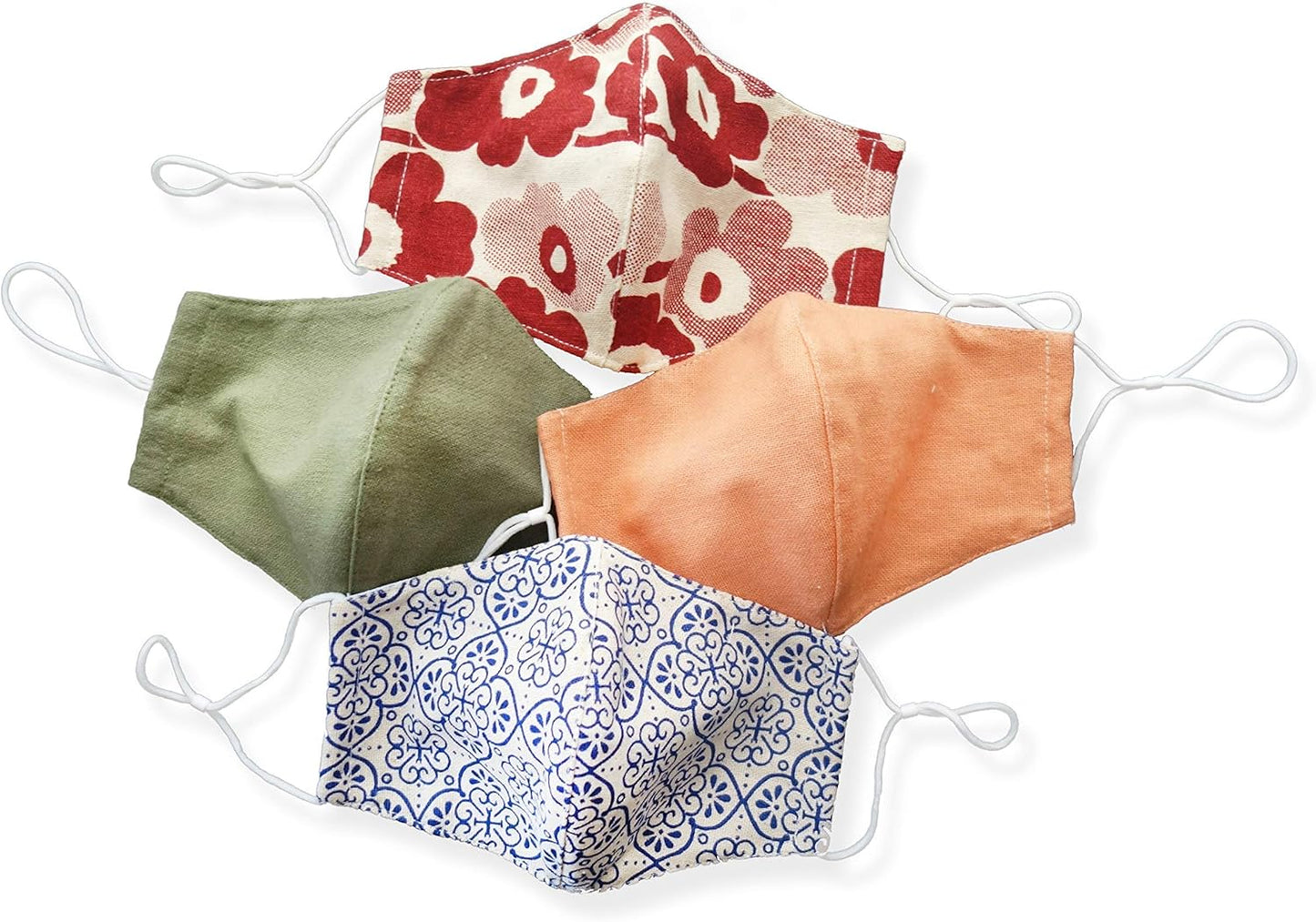 HOPE LOVE SHINE Face Mask Adjustable Filter Pocket Reusable Breathable Washable Cloth Mask Face Masks for Women Men - 4 Pack