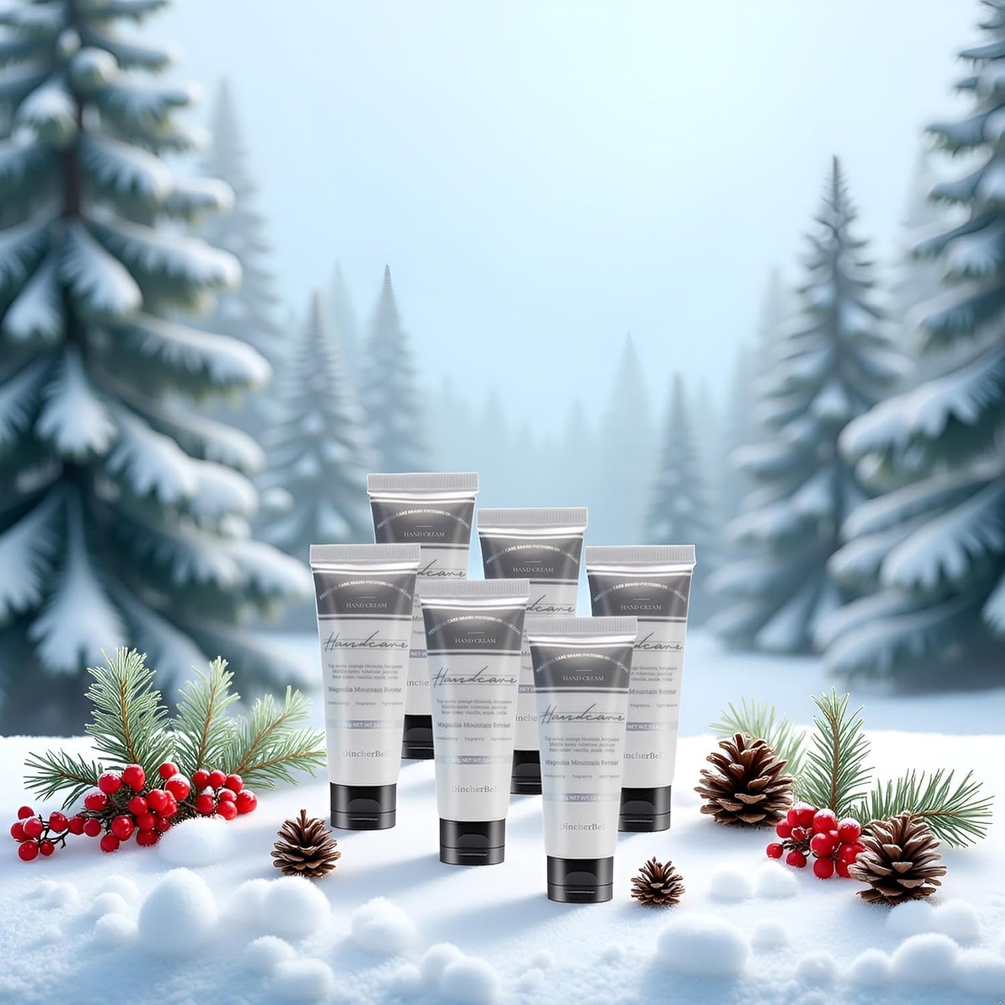 6 Pack Travel Size Hand Cream Set - 1 oz Moisturizing Lotion for Dry Cracked Hands, Magnolia Mountain Retreat Scented Hand Lotion Gift for Women, Nurses, Teachers, Bridesmaids