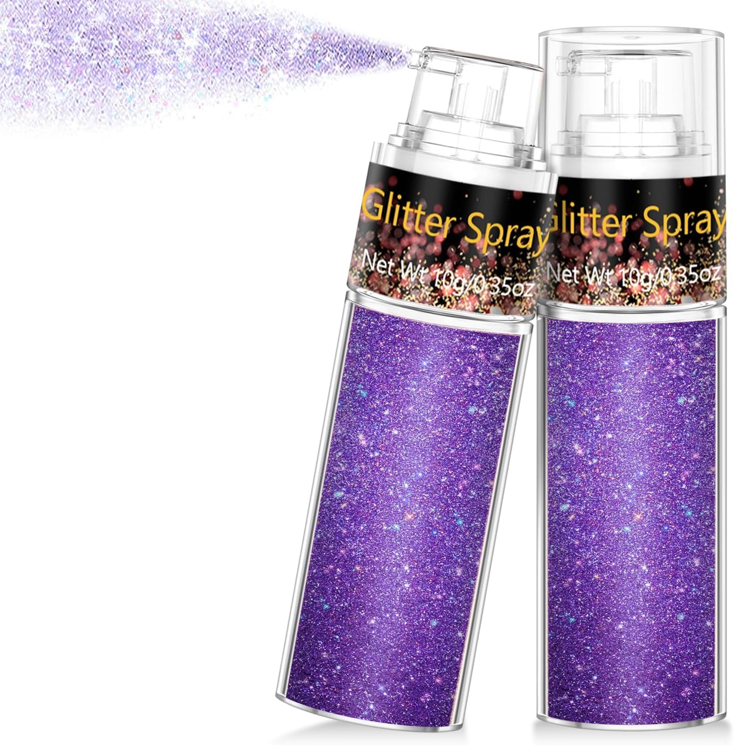 Hair and Body Glitter Spray, 1PC Purple Glitter Hairspray Dry Powder Makeup for Clothes, Festival Rave Prom Loose Sparkle Powder,Holographic Ultra Fine Resin Glitters for Crafts,10g (Purple)