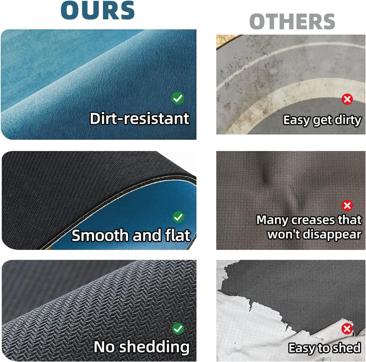 Bathroom Mat Quick Dry, Bathroom Rugs Non Slip Washable Thin Absorbent Bath Mat Fits Under Door Bathroom Floor Mat Perfect for Bath, Shower, or Sink 20"x30" Denim Blue