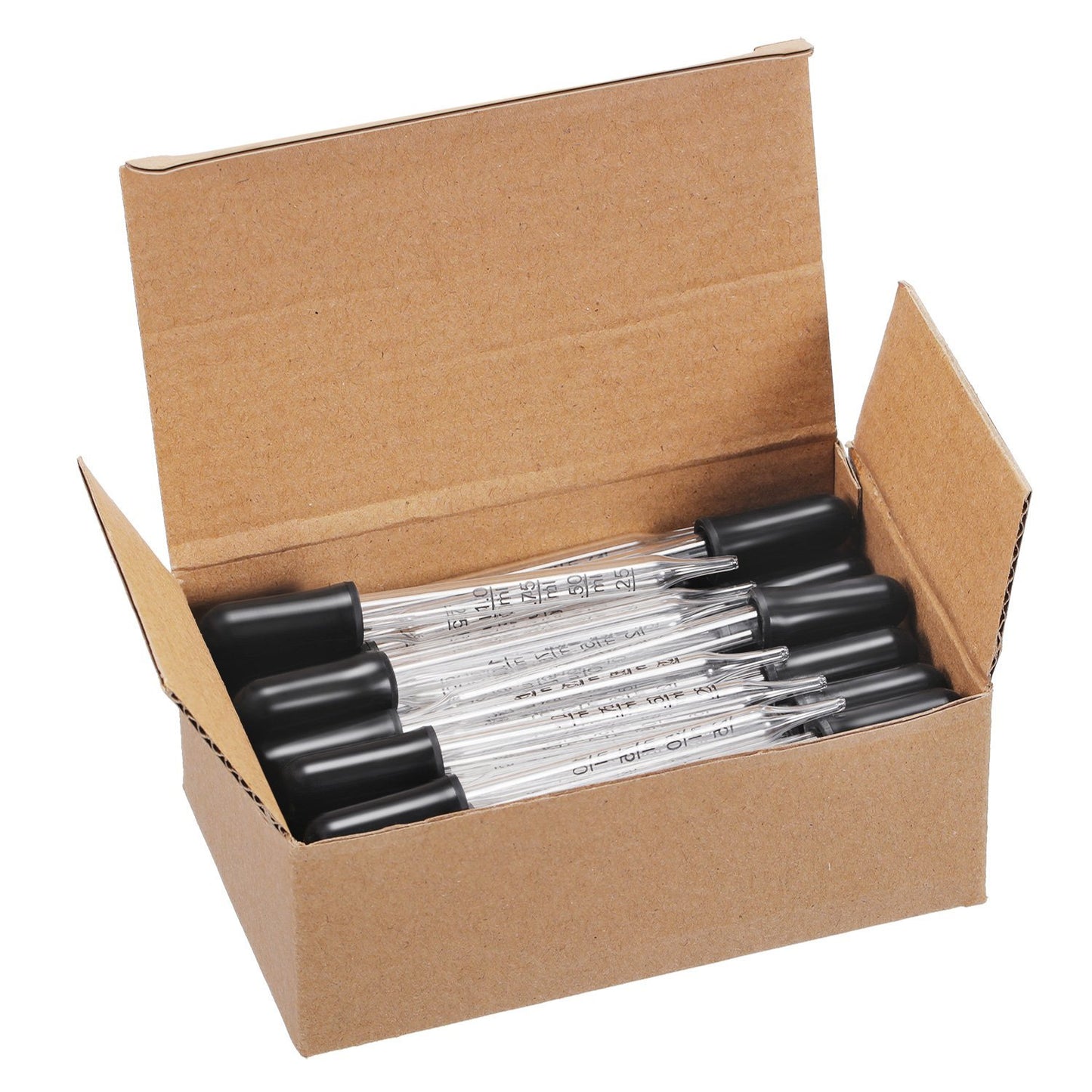 Glass Liquid Droppers, 1 ml Essential Oil Dropper Pipette Calibrated Glass Stain Dropper for Essential Oil Makeup Art Liquid Plant with Kraft Boxes (40)