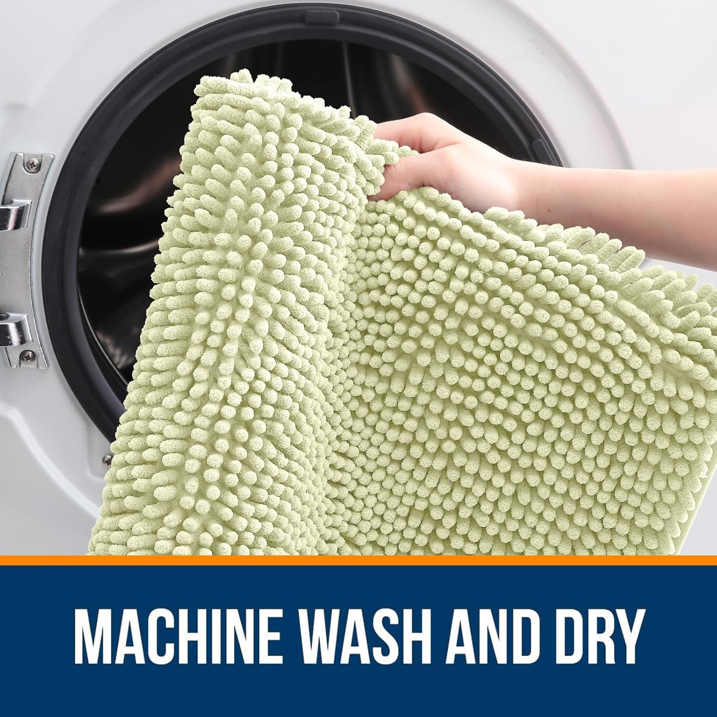 OLANLY Bathroom Rugs 30x20, Extra Soft Absorbent Chenille Bath Rugs, Rubber Backing Quick Dry, Machine Washable Bath Mats for Bathroom Floor, Tub and Shower, Home Decor Accessories, Vanilla