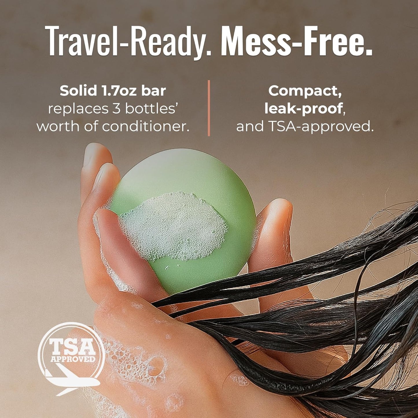 Maui Melon Conditioner Bar, Vegan Solid Hair Conditioner for Curly & Textured Hair, with Melon, Lemon, Coconut, Zero Waste, Travel-Friendly