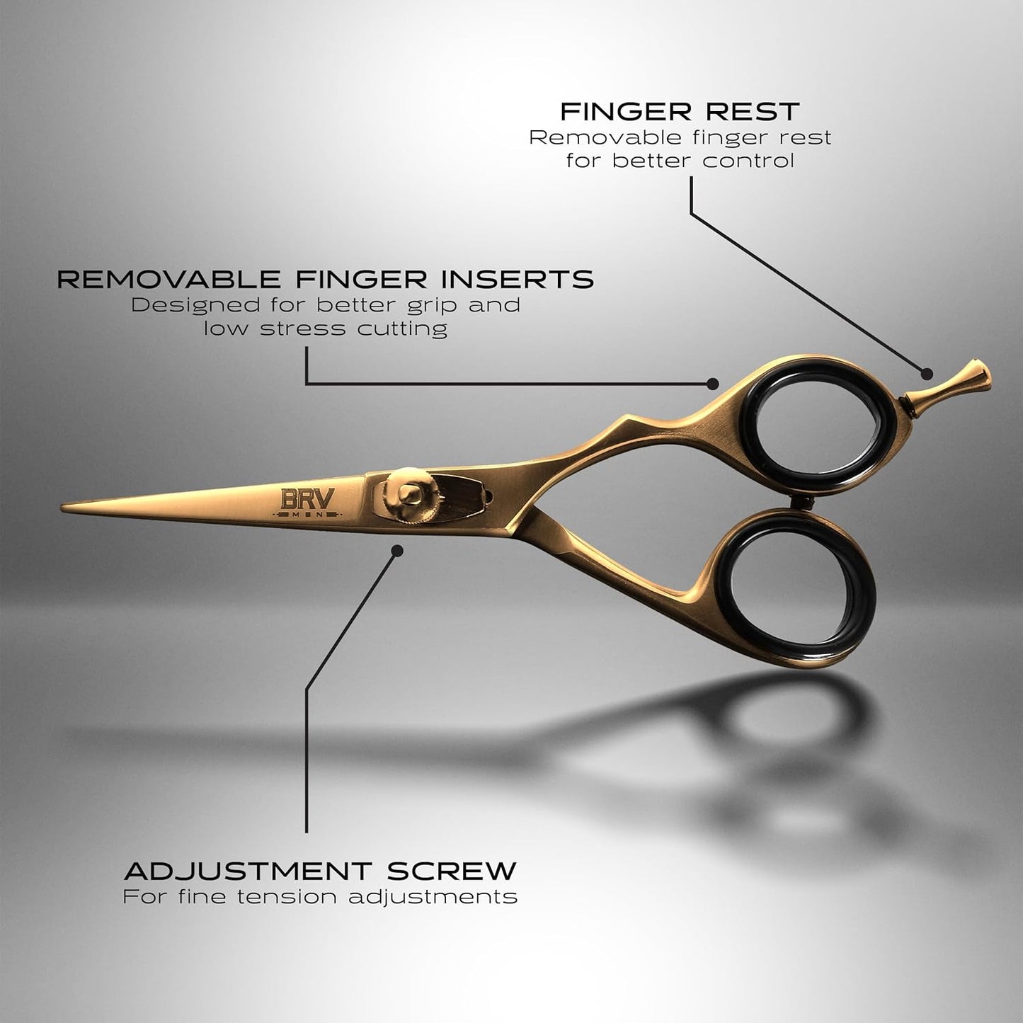Facial Hair Scissors for Men | Titanium Series | Mustache & Beard Trimming Scissors | 5.5 inches l Sharp & Precise Grooming | Razor Edge Barber Scissor (RIGHT HANDED - titanium bronze)