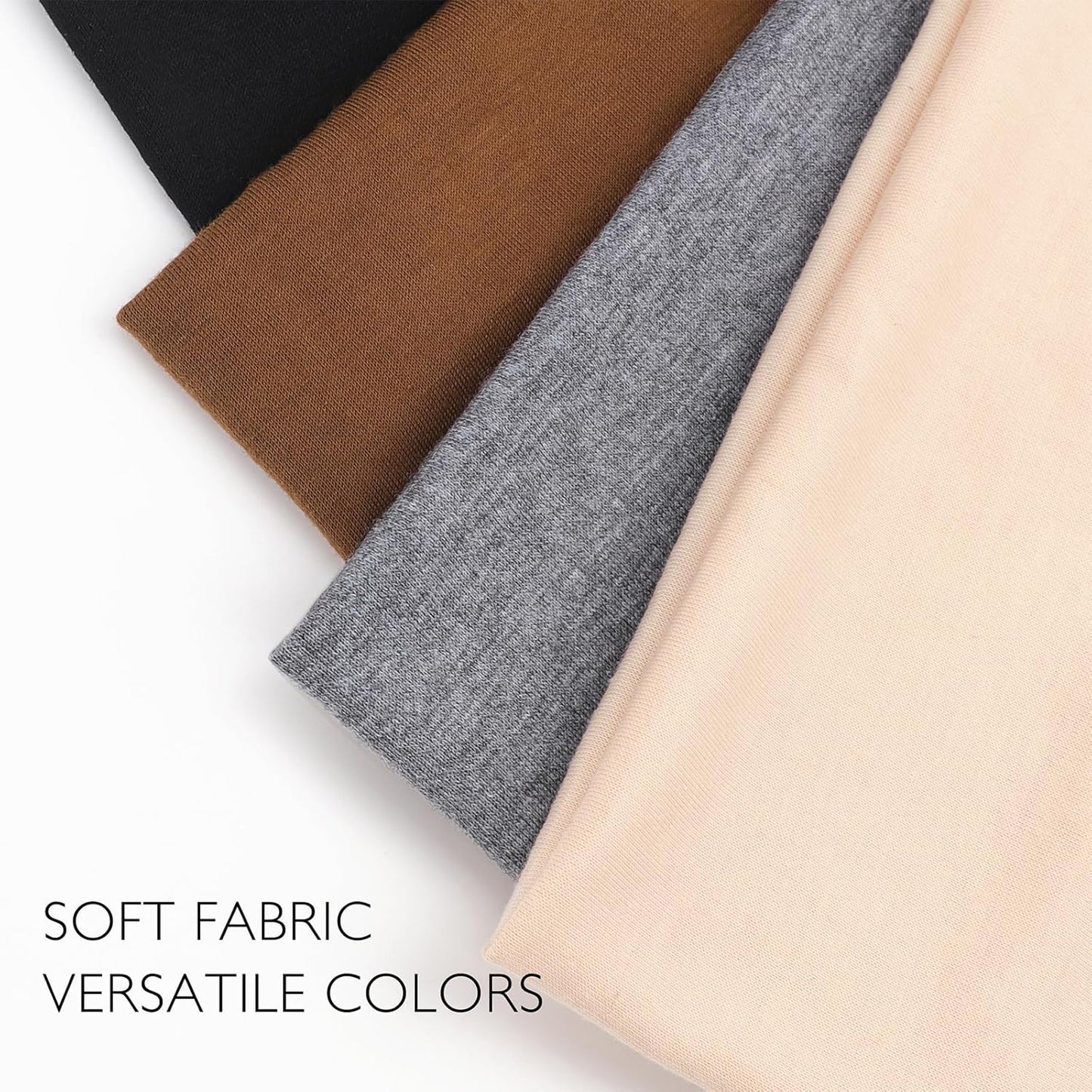 DRESHOW Wide Headbands for Women Elastic Turban Hair Bands Boho Head Bands for Women's Hair Non-Slip Yoga Workout Hairband Girls Accessories 4 Pack