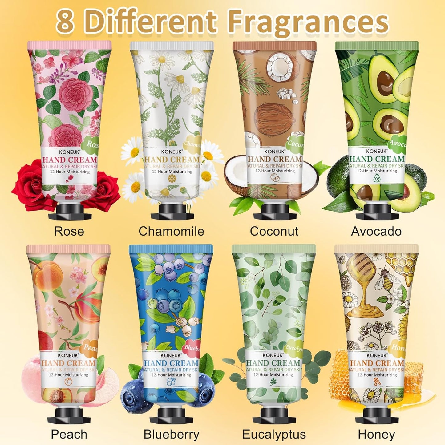 8 Pack Hand Cream Gifts Set for Women, Mini Hand Lotion Travel Size for Dry Cracked Hands, Bulk Hand Cream for Stocking Stuffer, Bridal Shower Favors, Birthday Gifts, Christmas Gifts for Women
