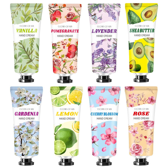 8 PACK Hand Cream Christmas Gifts for Women,Travel Size in Bulk Lotions for Dry Hands,Mini Hand Lotion for Mothers Day Gifts,Easter Gift for Teens,Appreciation Gift,Baby Shower Party Gift