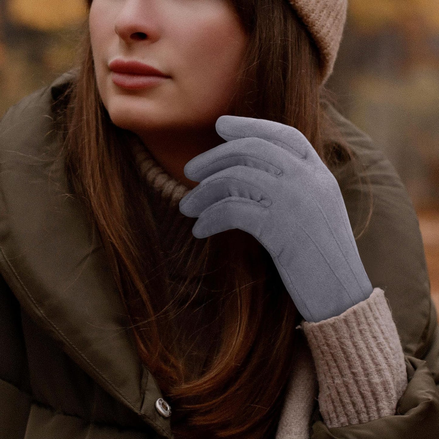 Achiou Women Winter Touchscreen Gloves Soft Comfortable Thermal Elastic Stretch Texting Glove for Traveling, Cycling, Running