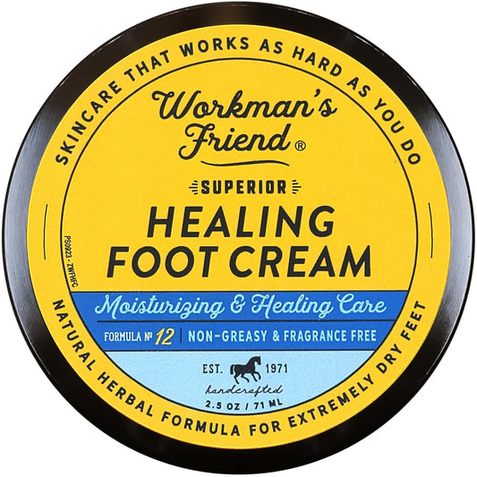 WORKMAN'S FRIEND Superior Healing Foot Cream - Intense Moisturizer - Heals Extremely Dry & Cracked Skin - 2.5 ounce