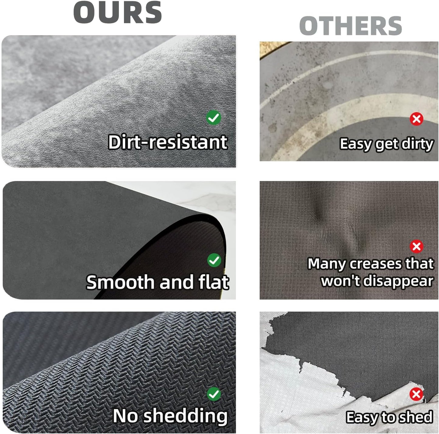 Bath Mat, Bathroom Rugs Non Slip Washable Thin Absorbent Quick Dry Bath Mat Fits Under Door Bathroom Floor Mat Perfect for Bath, Shower, or Sink 20"x48" Light Grey