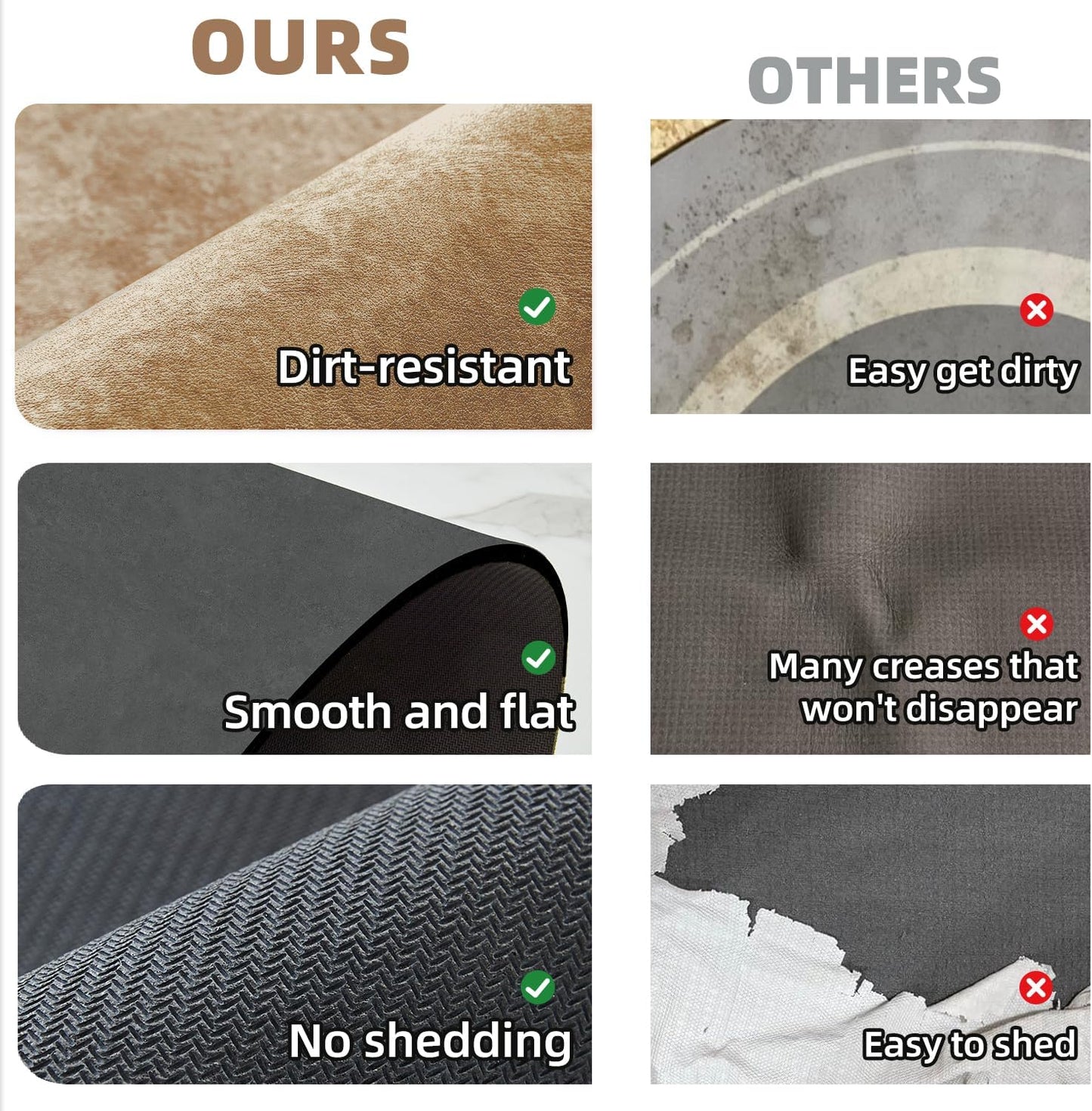 Bathroom Mat Quick Dry, Bathroom Rugs Non Slip Washable Thin Absorbent Bath Mat Fits Under Door Bathroom Floor Mat Perfect for Bath, Shower, or Sink 24"x60" Camel