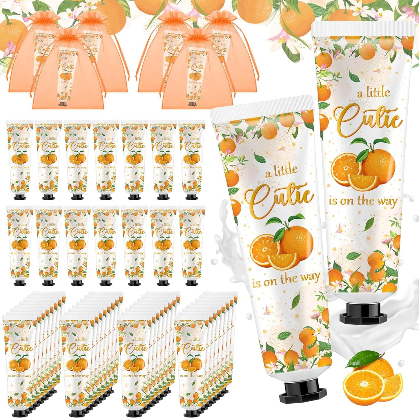 48 Sets a Little Cutie Is on The Way Hand Cream Gifts Bulk Baby Shower Hand Cream Travel Size Lotion Bulk Fall Thanksgiving Party Supplies Favors Birthday Wedding for Guest