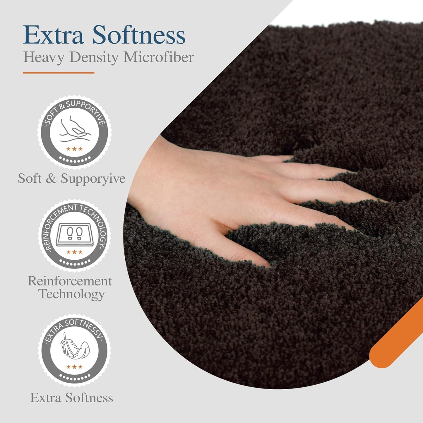Walensee Large Bathroom Rug (24 x 72, Brown) Extra Soft and Absorbent Shaggy Bath Mat Machine Washable Microfiber Non Slip Luxury Floor Mat