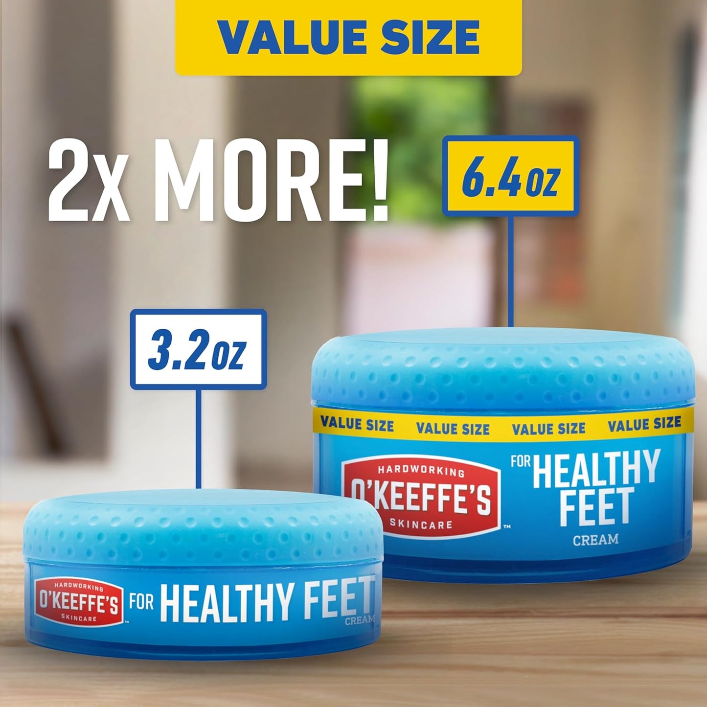 O'Keeffe's for Healthy Feet Foot Cream - 6.4 oz Jar (2 Pack) - Guaranteed Relief for Extremely Cracked, Dry Feet, Repairing Skincare, Instantly Boosts and Retains Moisture Levels