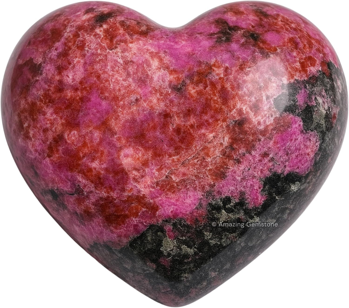 Amazing Gemstone Cobalt Calcite Crystal Heart Palm Stone - Pocket Massage Worry Stone for Natural Body Chakra Balancing, Reiki Healing and Crystal Grid