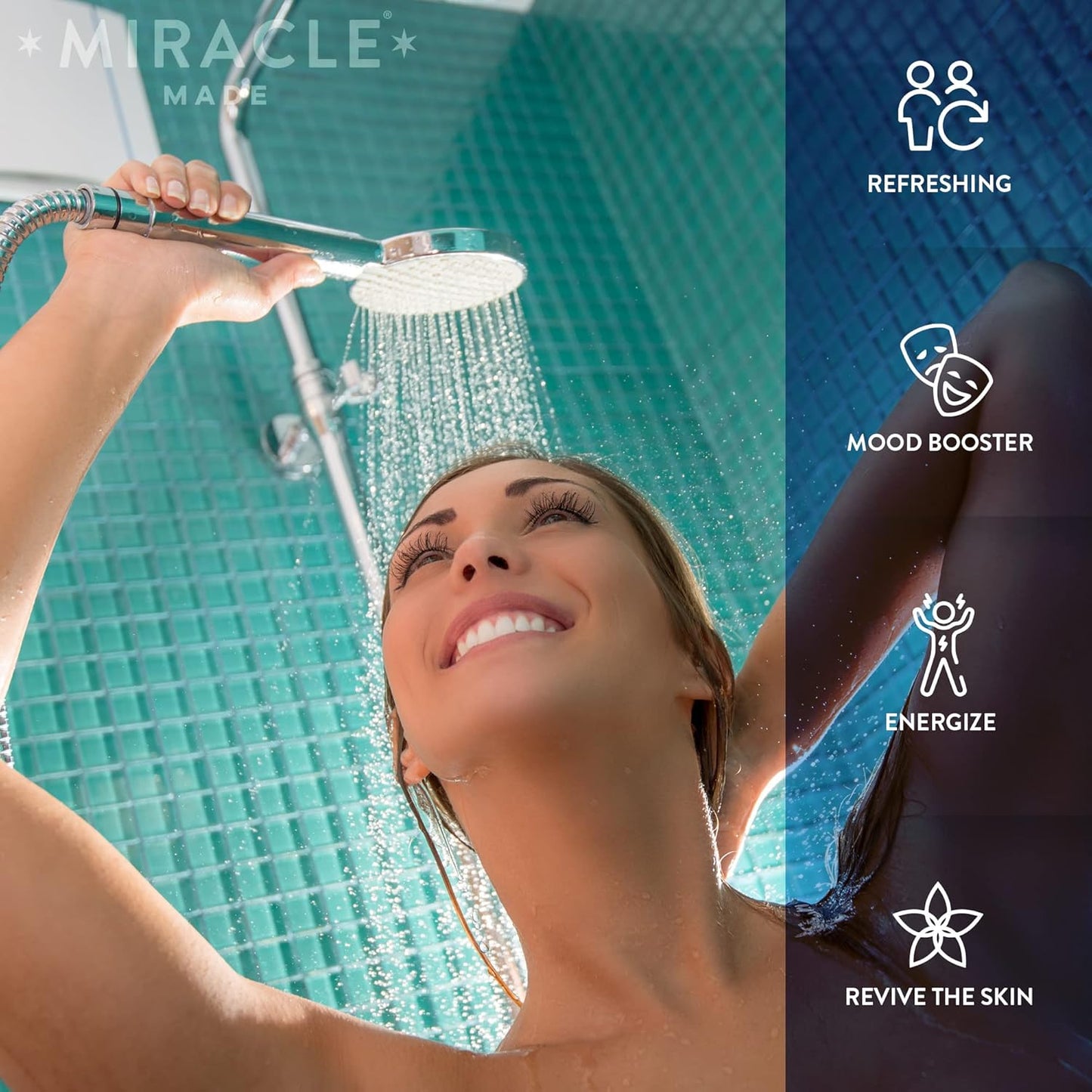 Miracle Made Citrus Mint Aromatherapy Shower Steamers – Essential Oil Shower Bombs for Relaxation, Nasal Relief & Daily Self-Care – 15 Shower Melt Tablets