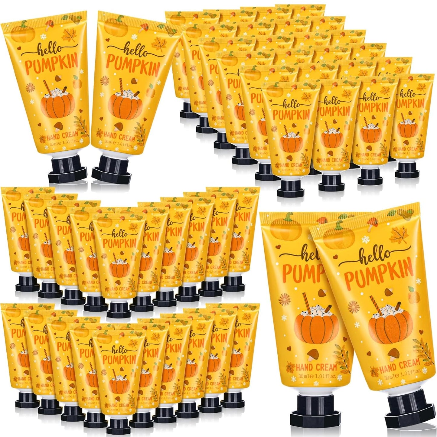 48 Sets Hello Pumpkin Hand Cream Gifts Bulk Fall Thanksgiving Hand Cream Travel Lotion Size Bulk Fall Party Supplies Favors Pumpkin Holiday Birthday Wedding Baby Shower for Guest Party Gifts