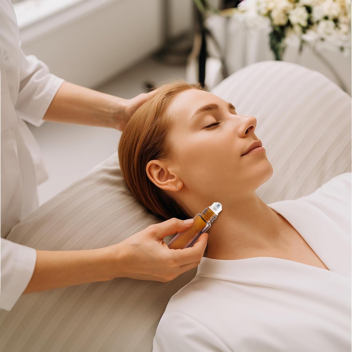 Essential Oil Roller Bottles, 4PCS (10ml & 5ml) Glass Perfume Roller Bottles with Funnel Opener and Dropper Beauty and Personal Care Tools (Amber, 4 Packs)