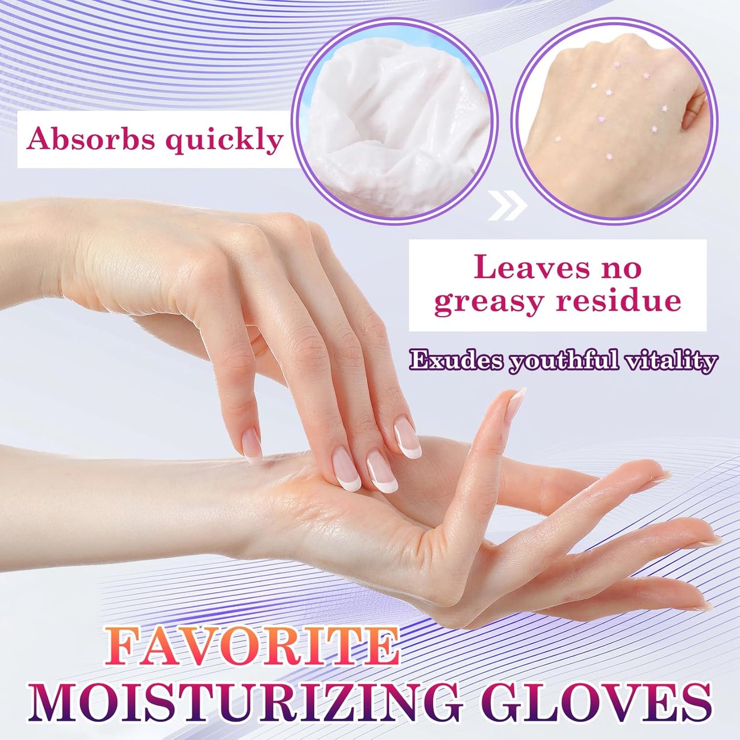 6 Pairs Hand Masks Moisturizing Gloves, Hydrating Hand Mask Moisturizer Gloves Care for Dry Cracked Hands, Smooth Long Lasting Soft Firming Hand Mask Gift Set for Men Women（M
