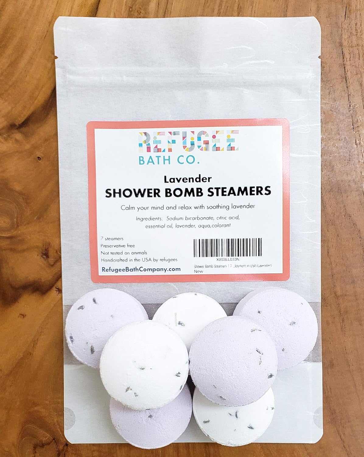 Shower Bomb Steamers | 7 Pack | Handmade in USA | Support Refugee Employment in USA (Lavender)