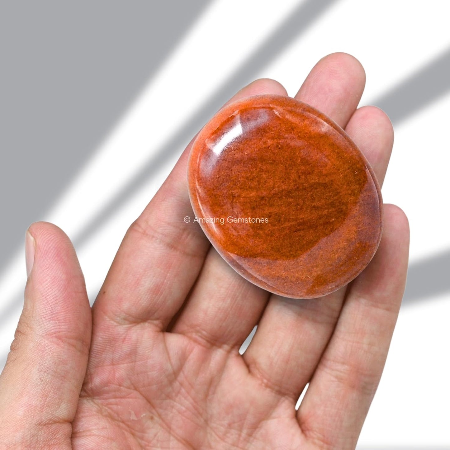 Amazing Gemstone Chocolate Jasper Crystals and Healing Stones - Large Palm Stone Crystals Piedra - Crystal for Good Luck, Positive Energy, Meditation - Unique Stocking Stuffers and Birthday Gifts