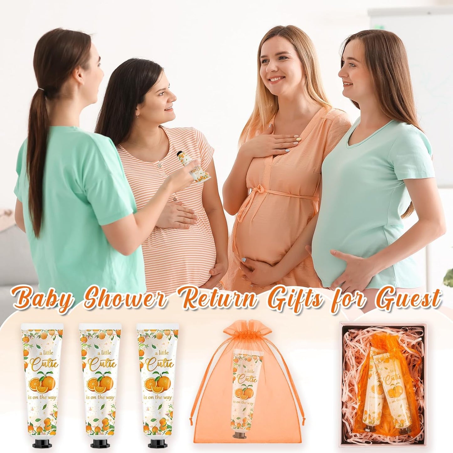 48 Sets a Little Cutie Is on The Way Hand Cream Gifts Bulk Baby Shower Hand Cream Travel Size Lotion Bulk Fall Thanksgiving Party Supplies Favors Birthday Wedding for Guest