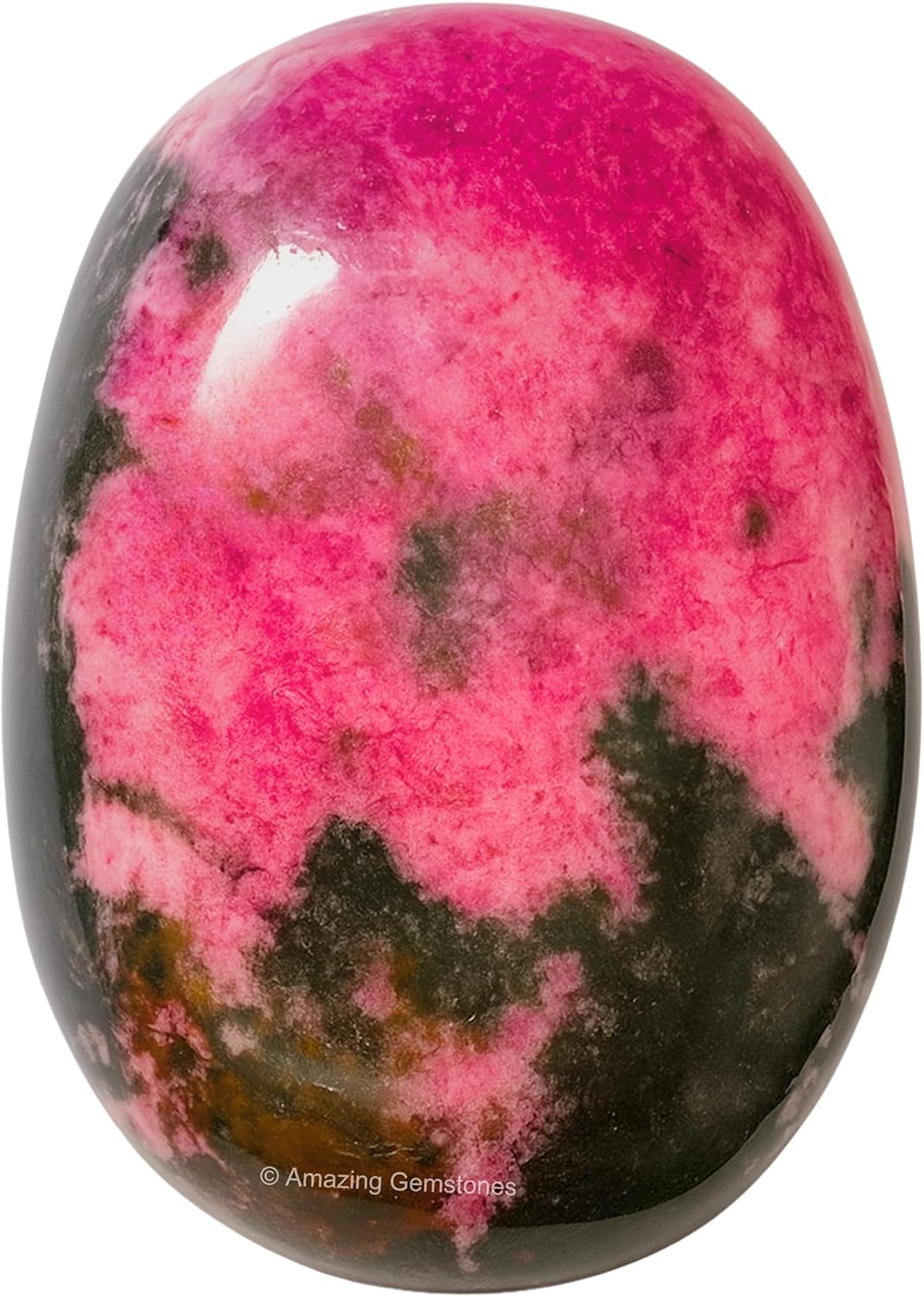 Amazing Gemstone Rhodonite Palm Stone - Hot Massage Worry Stone for Natural Body Chakra Balancing, Reiki Healing and Crystal Grid