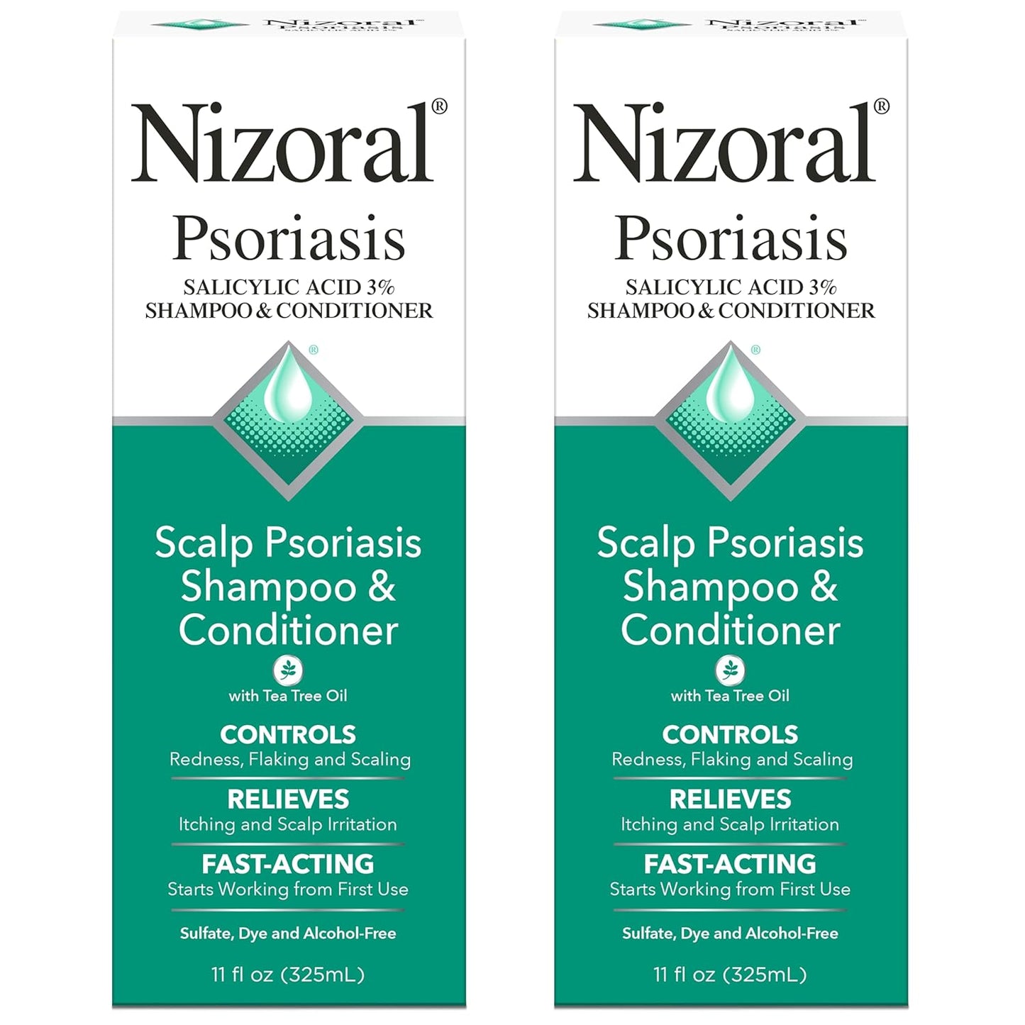Nizoral Psoriasis Shampoo & Conditioner - Effective Scalp Psoriasis Treatment, 11 Ounce (Pack of 2)