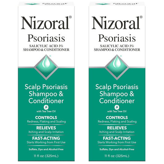 Nizoral Psoriasis Shampoo & Conditioner - Effective Scalp Psoriasis Treatment, 11 Ounce (Pack of 2)