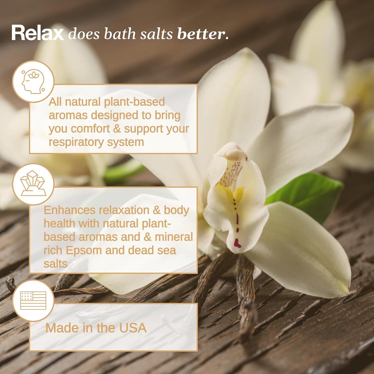 Relax Spa & Bath, Epsom & Dead Sea Salts, Aromatherapy Bath Salts for Hot Tub, Bath, or Spa, Infused with Magnesium, Warm French Vanilla Scent