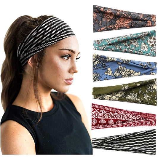 DRESHOW Yoga Sports Headbands for Women Girls Elastic Non-Slip Headband Running Workout Hair Bands Accessories