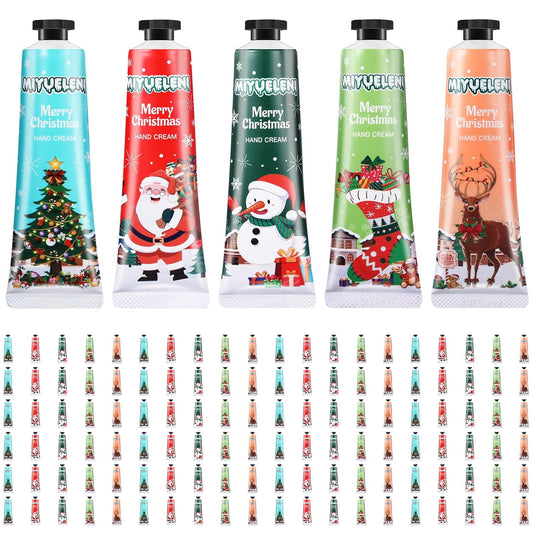 120 Pcs Christmas Hand Cream Gift Sets for Dry Cracked Hands Moisturizing Hand Lotion Small Travel Lotion Stocking Stuffers Gift Set for Women Mom Girlfriend Christmas Birthday