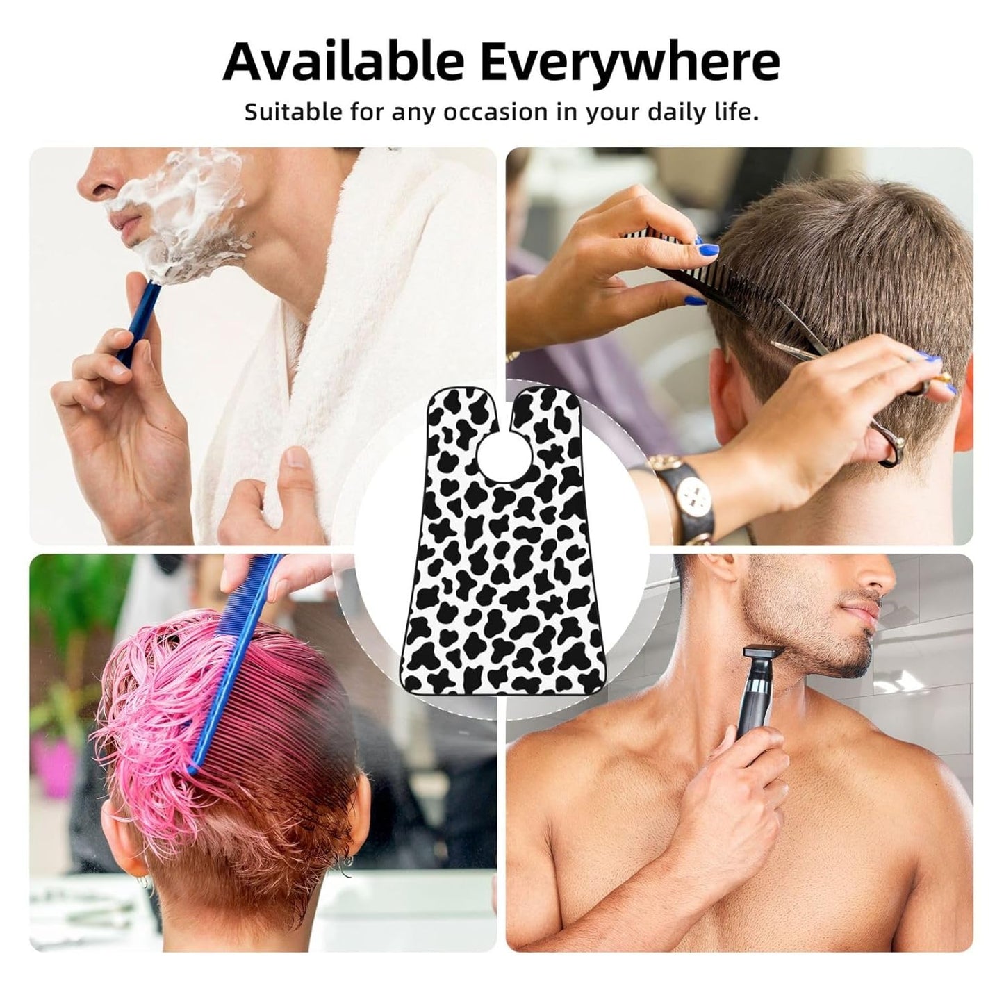 Cow Beard Bib Apron, Beard Hair Catcher For Men Shaving, Waterproof With Suction Cups