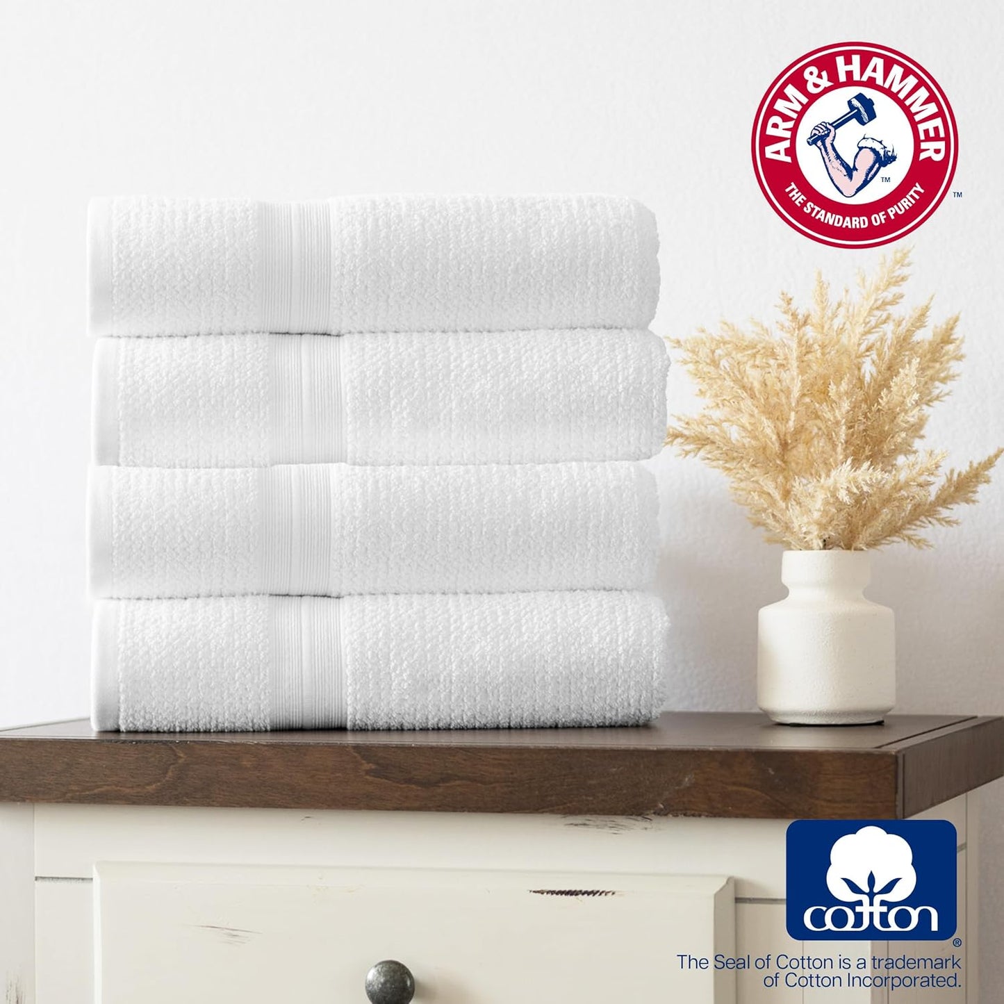 Arm & Hammer Quick Dry Bath Towels, 4 Piece, Khaki