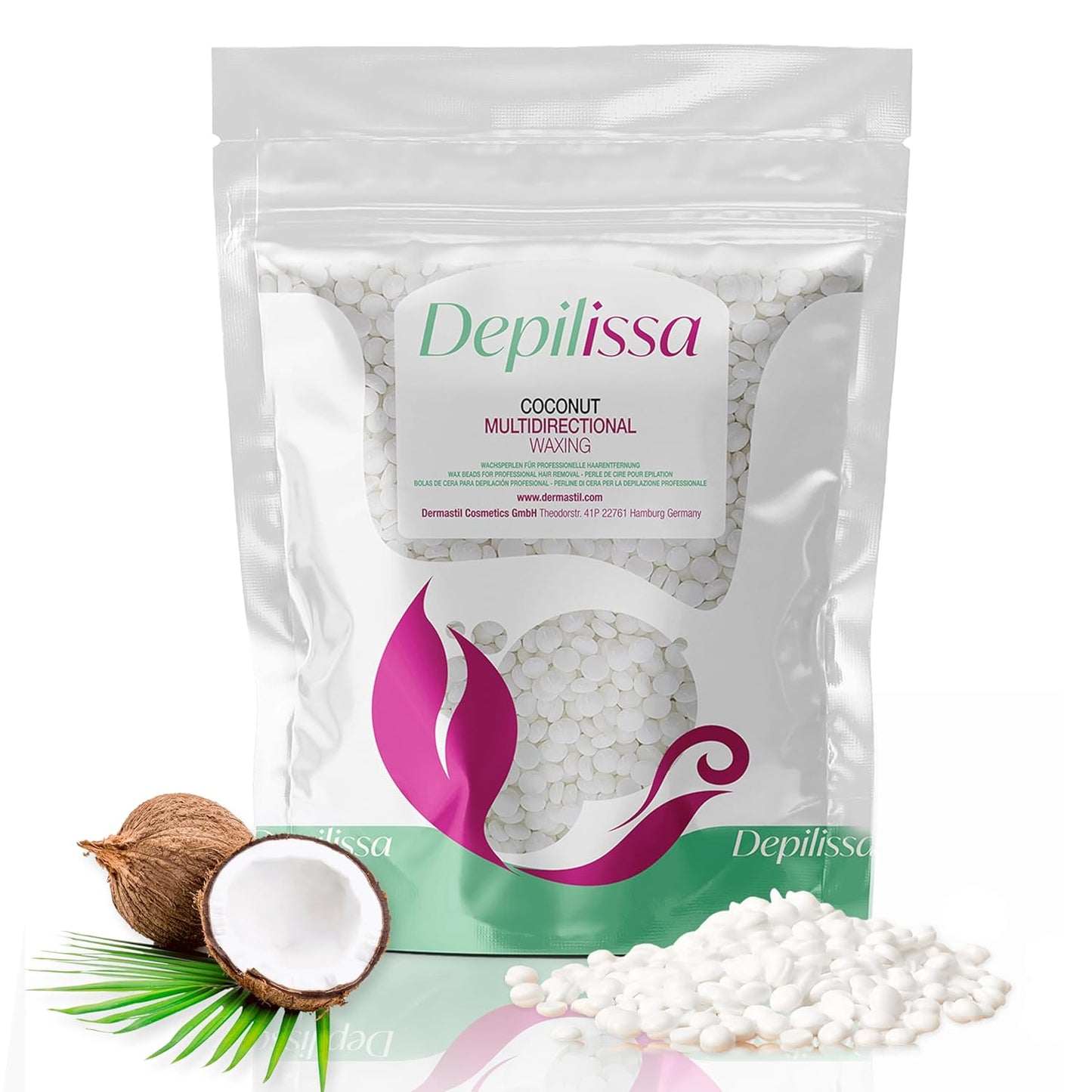 Multidirectional Coconut Wax beads for hair removal - Hypoallergenic, Gentle, and Effective for All Skin Types, Ideal for Face, Eyebrows, Bikini Area, and Brazilian Waxing - 14.1 oz