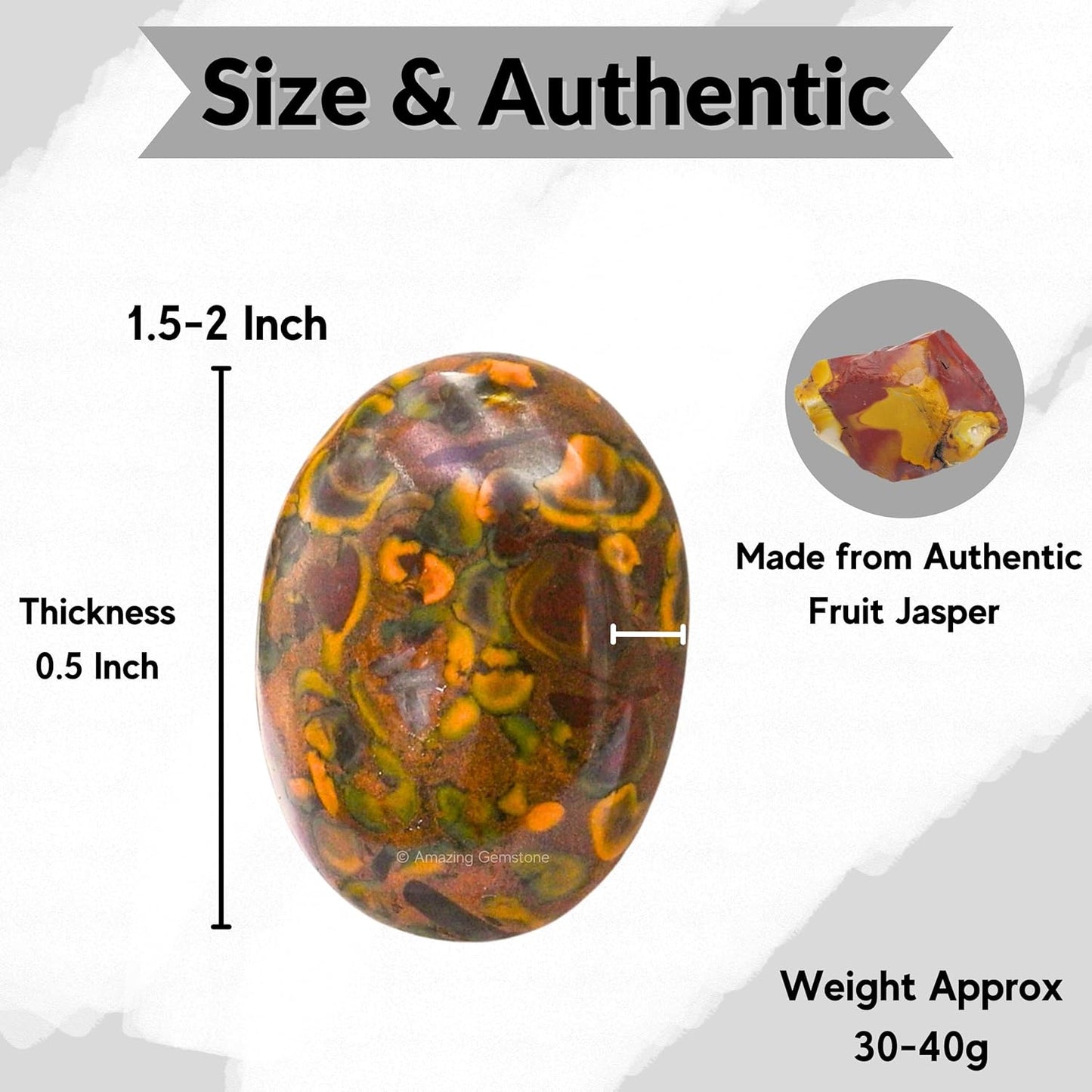 Amazing Gemstone Fruit Jasper Palm Stone - Healing Crystal
