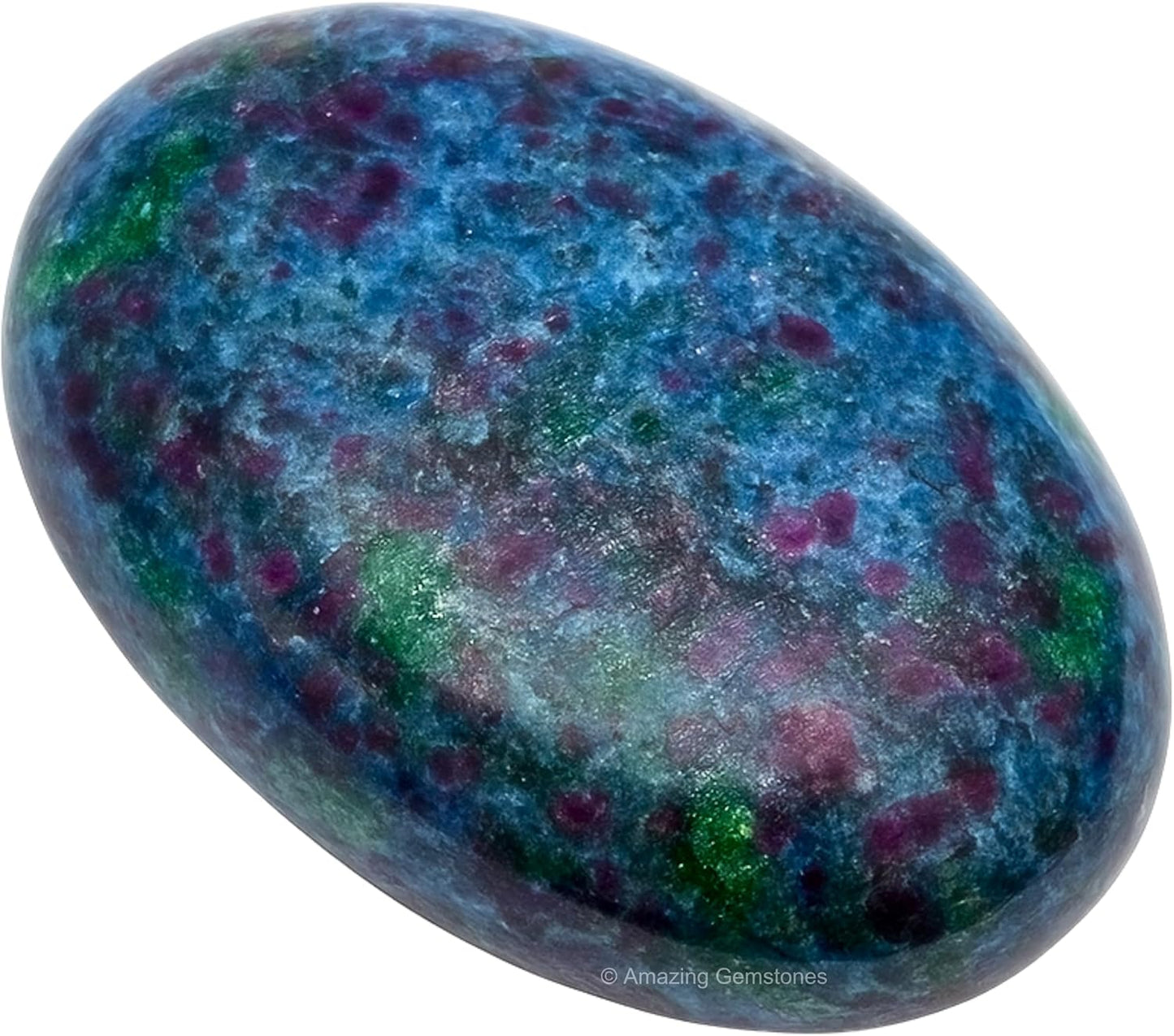 Amazing Gemstone Ruby in Kyanite Palm Stone - Massage Worry Stone for Natural Body Chakra Balancing, Reiki Healing and Crystal Grid