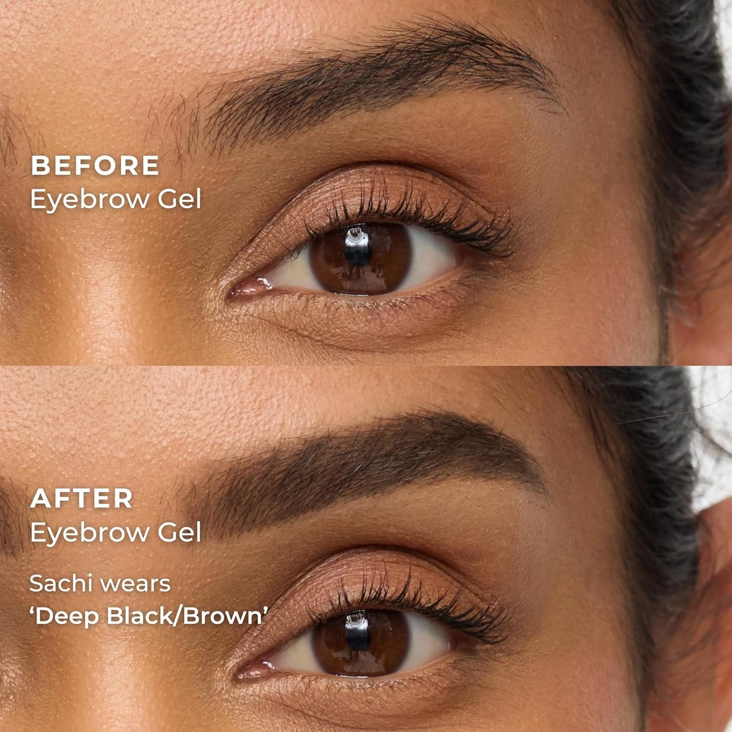 WUNDERBROW Eyebrow Gel, Waterproof, Smudgeproof, Lasts for Days, Shade: Deep Black/Brown, Vegan and Cruelty-Free