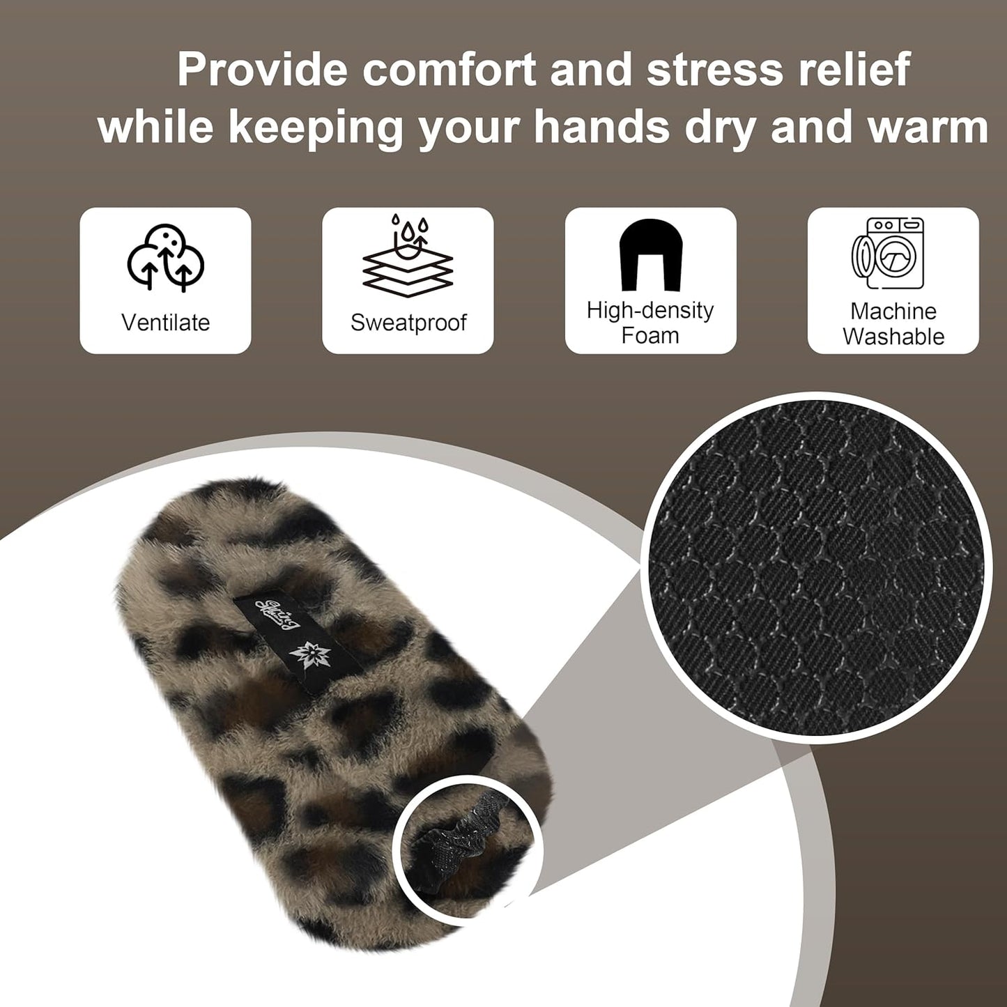 SPRING SEAON Walker Hand Pads Fluffy Walker Handle Cushions Non-Slip Universal Walker Grips Padded Hand Covers Soft Pads for Walkers for Seniors Walker Pads for Handles Folding Rolling Wheelchair, Rollator Handle, Elderly Grippers 2 Pack
