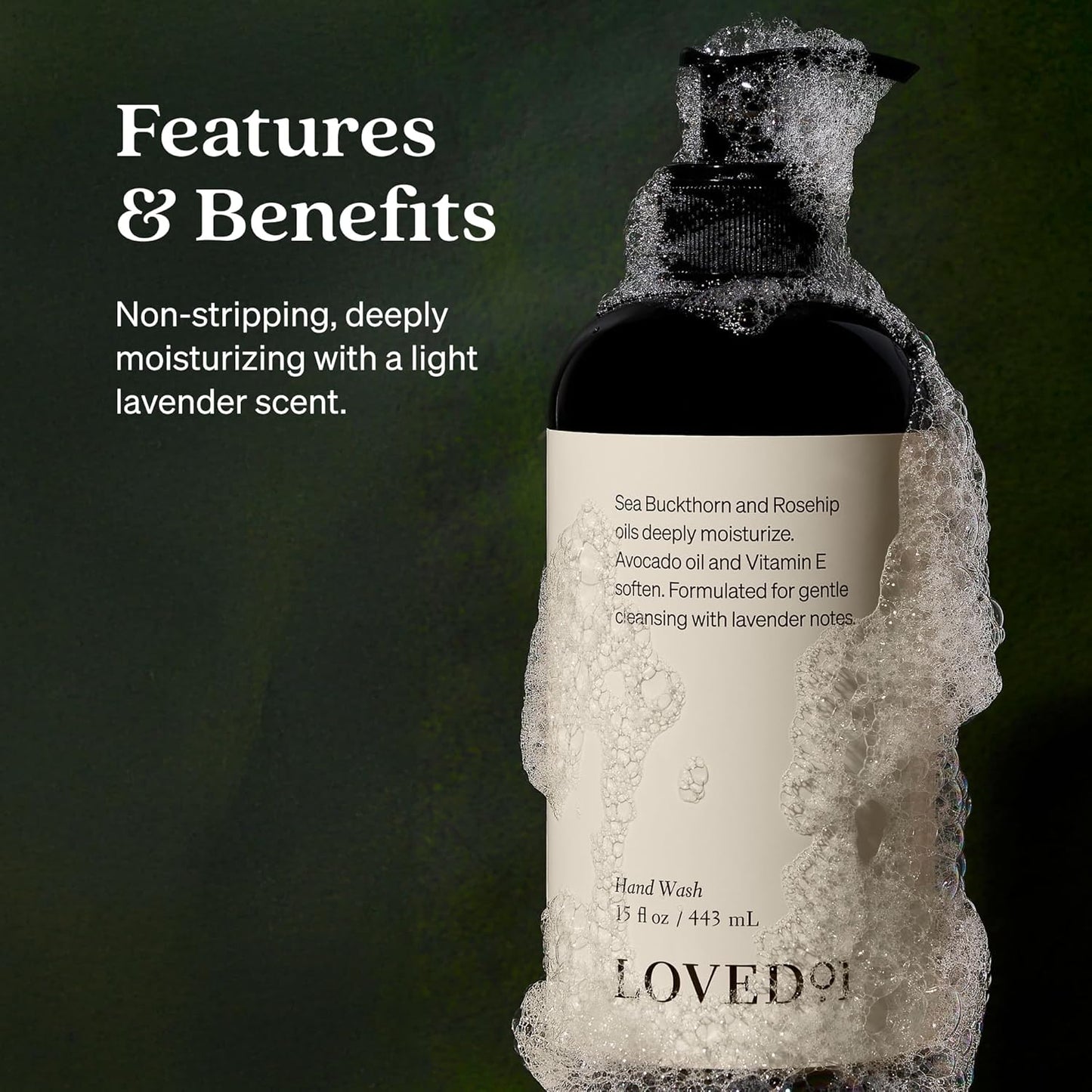 Loved01 Hand Wash, John Legend Skincare, Liquid Hand Soap, Gentle & Hydrating, Cruelty-Free, Formulated with Nourishing Oils & Soft Lavender, 2-Pack (15 oz each)