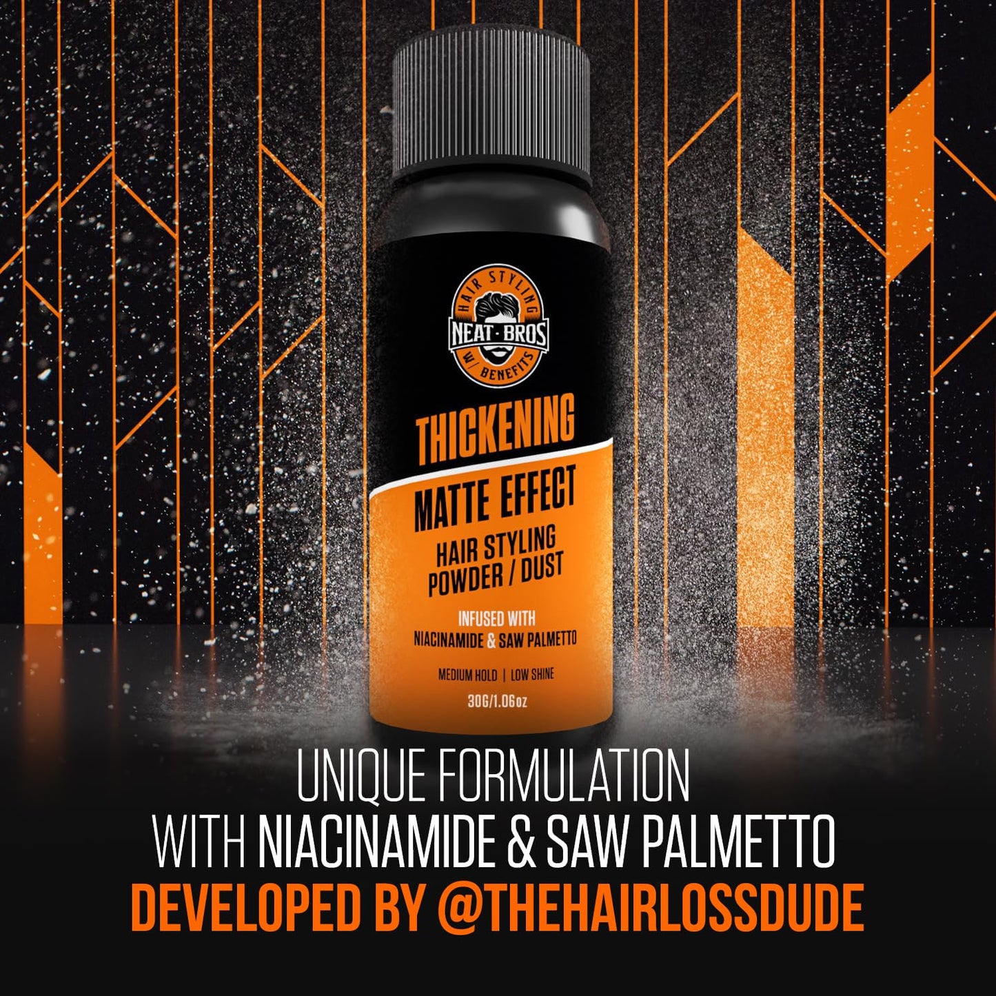 Hair Styling Texture Powder - Medium Hold & Matte Finish - Volumizer with Niacinamide and Saw Palmetto - Styling Powder for All Hair Types - 2 Pack