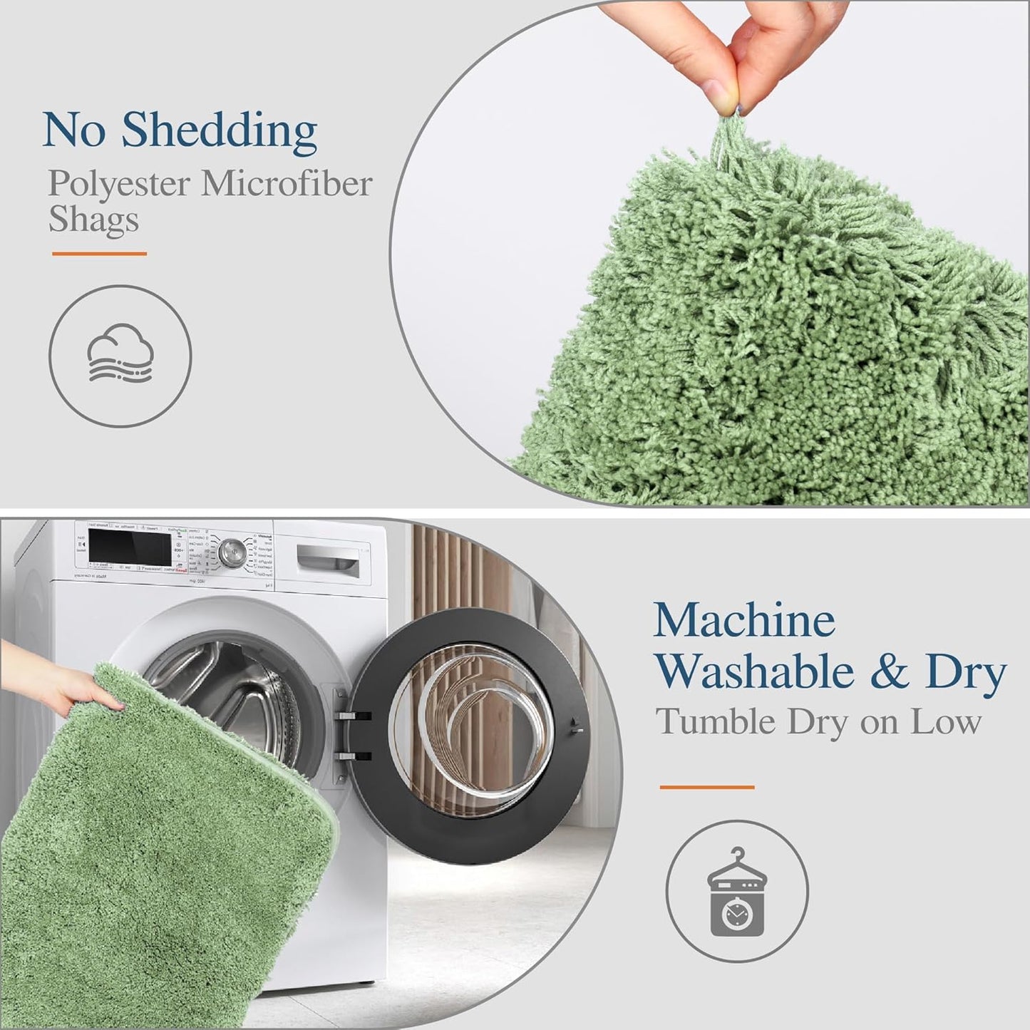Walensee Large Bathroom Rug (24 x 72, Sage Green) Extra Soft and Absorbent Shaggy Bath Mat Machine Washable Microfiber Non Slip Luxury Floor Mat