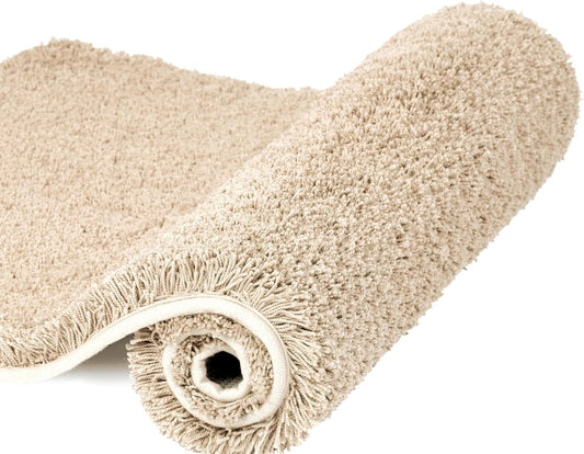Walensee Large Bathroom Rug (24 x 48, Beige) Extra Soft and Absorbent Shaggy Mat Machine Washable Microfiber Bath Mat, Non Slip Bath Mat, Luxury Bathroom Floor Mats