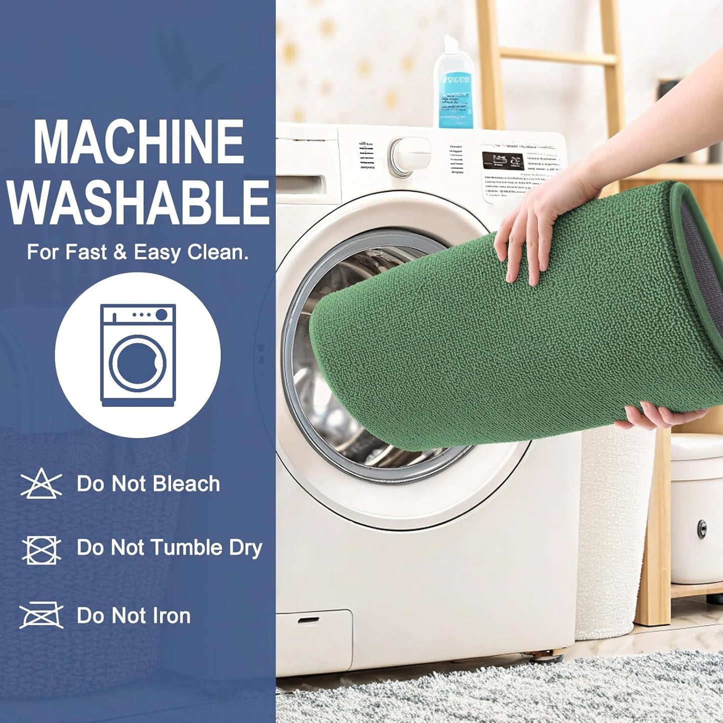 OLANLY Thick Memory Foam Bath Mat Rug 24x16, Extra Soft Absorbent Bathroom Rug, Quick Dry Bath Mats, Non-Slip, Machine Washable Carpet for Bathroom, Tub and Shower, Home Decor Accessories, Olive Green