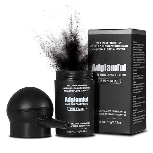 Hair Building Fibers with Spray Applicator, Hair Fibers for Thinning Hair, Undetectable & Long-lasting, Instant Coverage Bald Spots Hair Loss, Fuller & Thicker Hair Finish (Dark Brown, 15g)