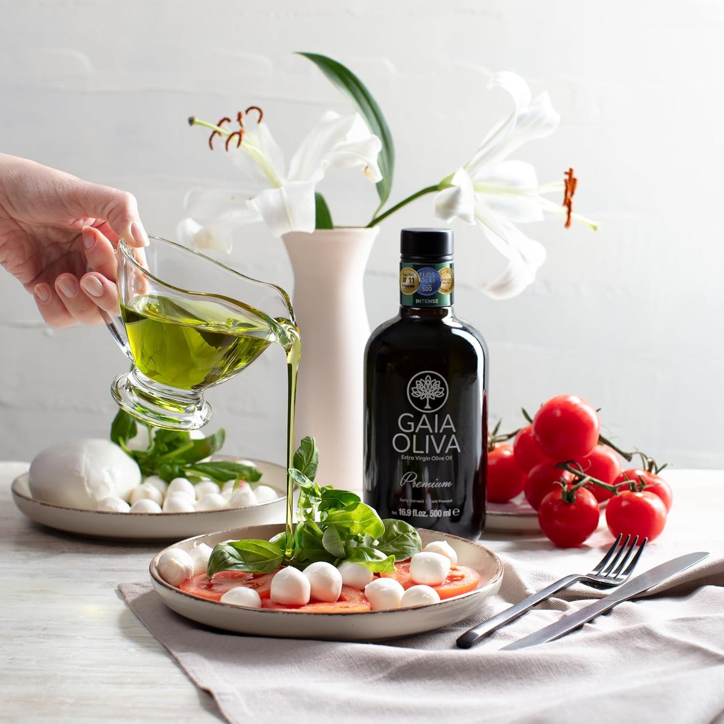 Gaia Oliva Cold Press Extra Virgin Olive Oil, Early Harvest Robust Fresh Premium Olive Oil from Aegean Region, Aeite De Oliva Extra Virgen,Award-Winning - 500ml