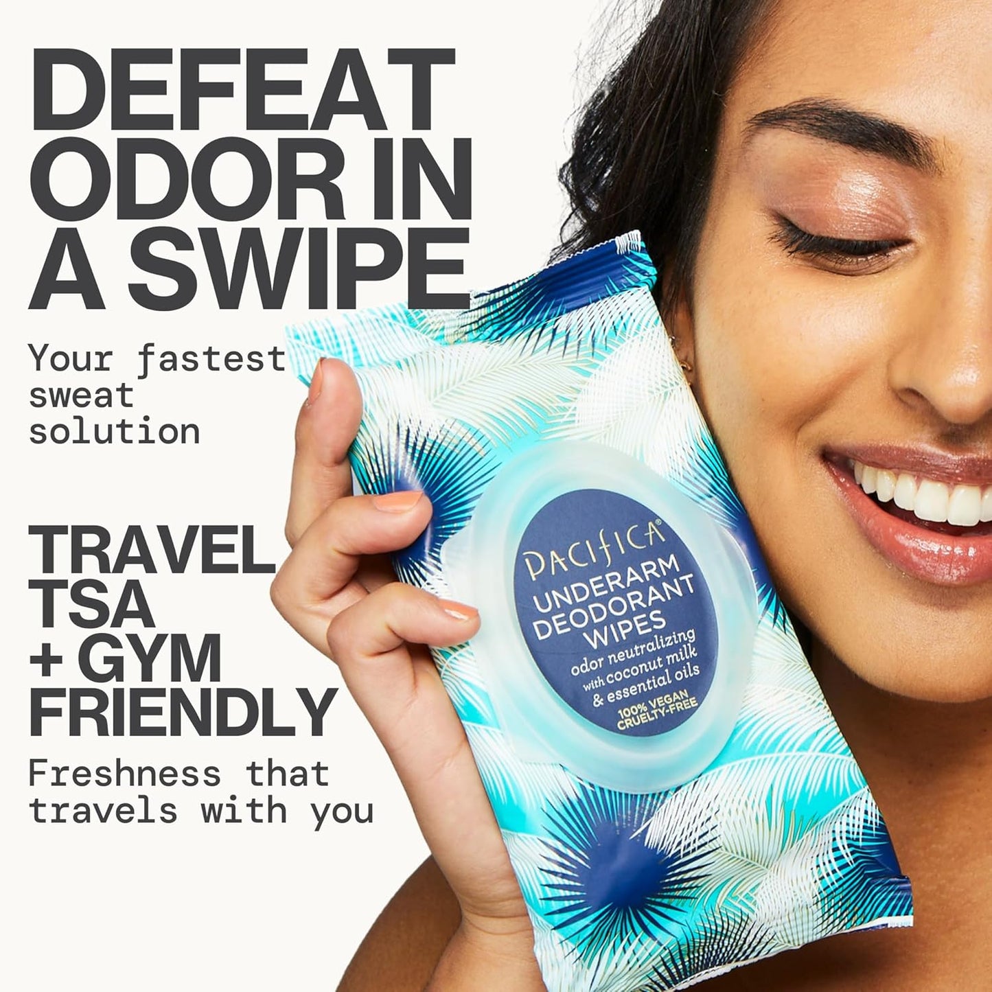 Pacifica Beauty Coconut Milk & Essential Oils Underarm Deodorant Wipes, Helps Remove Odor, Aluminum-Free, Vegan & Cruelty-Free, 30 Wipes (1-Pack)