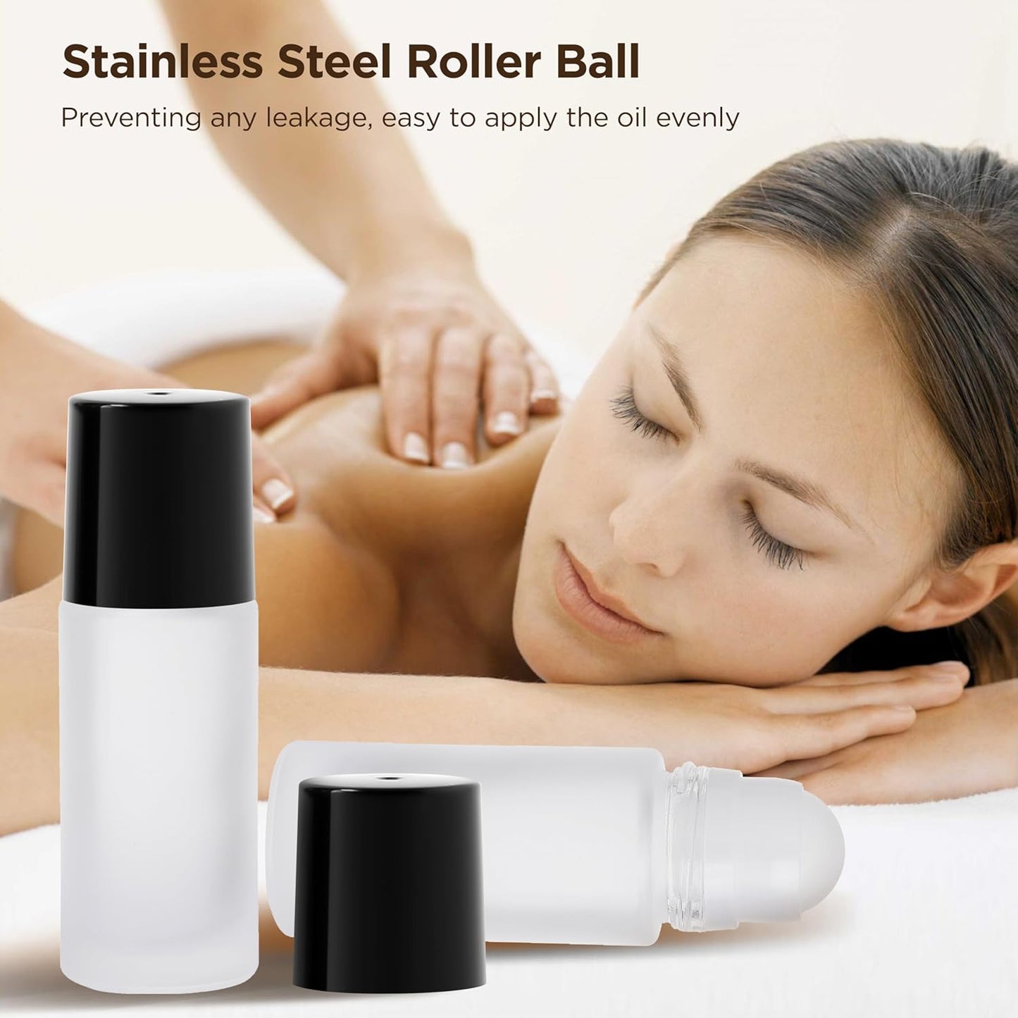 Essential Oil Roller Bottles, 2PCS (50ml/30ml) Thick Glass Perfume Roller Bottles with Funnel and Dropper Glass Empty Bottles Beauty and Personal Care Tools for Fragrance (White, 30ML)