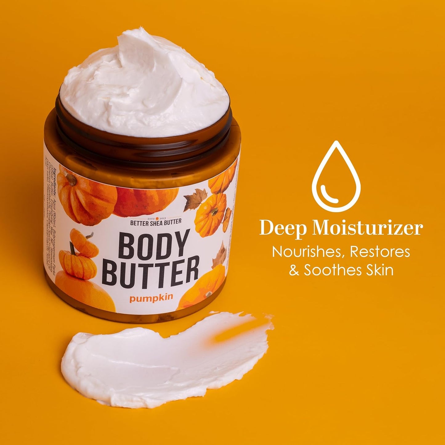 Pumpkin Body Butter with Organic Shea Butter | Pumpkin Spice Lotion for Women | Non Greasy Body Cream | Fall Body Care Favorite with Pumpkin Spice Scent